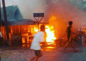 Kebakaran SPBU Mini Lunyuk